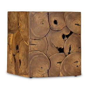 Tomlin Outdoor End Table-Teak Root
