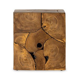 Tomlin Outdoor End Table-Teak Root
