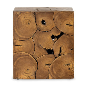 Tomlin Outdoor End Table-Teak Root