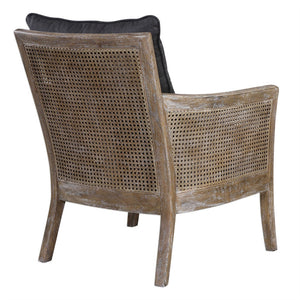 Cane Sided Arm Chair with Cushions