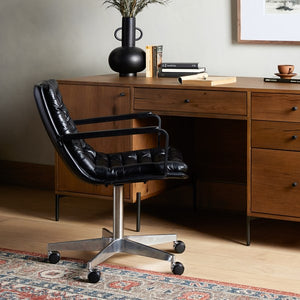 Malibu Arm Desk Chair-Rider Black
