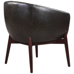 Modern Black Faux Leather Accent Chair with Nail Head Trim