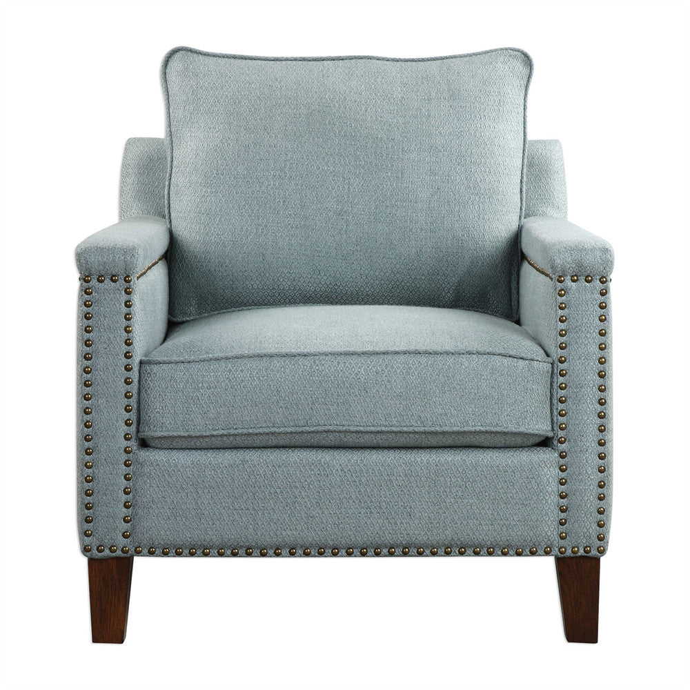 Woven Argyle Club Chair - Sea Mist Blue