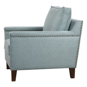 Woven Argyle Club Chair - Sea Mist Blue