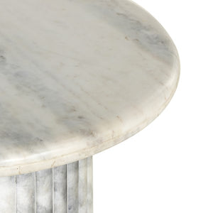Oranda End Table-Polished White Marble