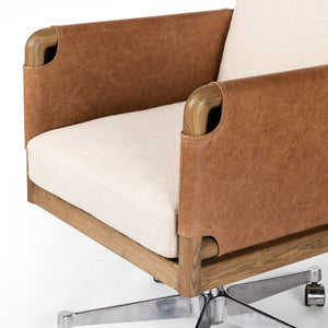 Navarro Desk Chair-Bergamo Parchment