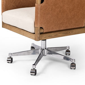 Navarro Desk Chair-Bergamo Parchment