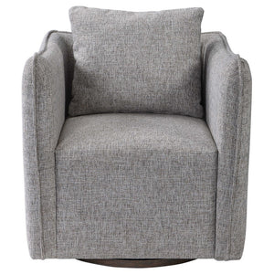 Stone Linen Swivel Arm Chair