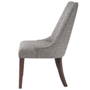 Slubbed Upholstery Armless Chair with Tapered Legs