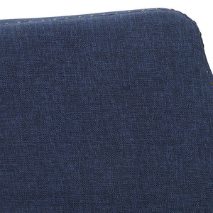 Contemporary Wingback Chair with Nailhead Trim - Blue Linen