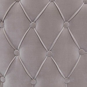 Tufted Velvet Barrel Chair with Nailhead Trim - Champagne