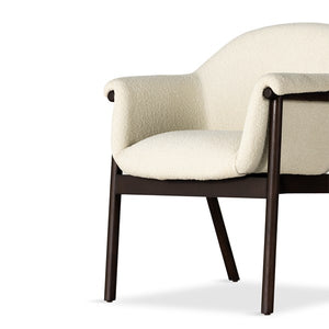 Sora Dining Armchair-Fiqa Boucle Cream