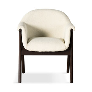 Sora Dining Armchair-Fiqa Boucle Cream