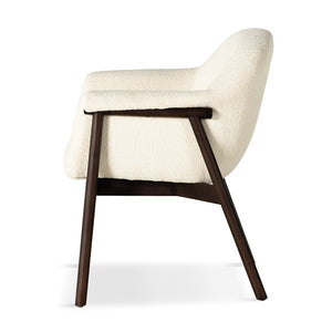 Sora Dining Armchair-Fiqa Boucle Cream