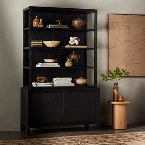 Hopkins Bookcase-Brushed Ebony Oak Vnr