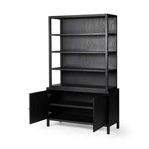 Hopkins Bookcase-Brushed Ebony Oak Vnr