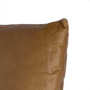 Leather And Linen Block Pillow-Butter-20