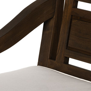 Foles Outdoor Bench W/ Cushion-Brown/Crm