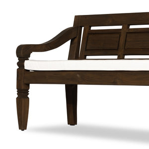 Foles Outdoor Bench W/ Cushion-Brown/Crm