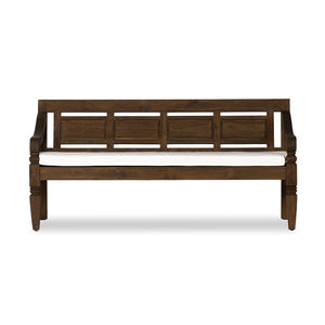 Foles Outdoor Bench W/ Cushion-Brown/Crm