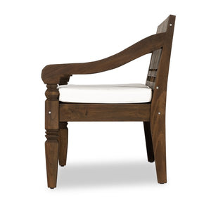 Foles Outdoor Bench W/ Cushion-Brown/Crm