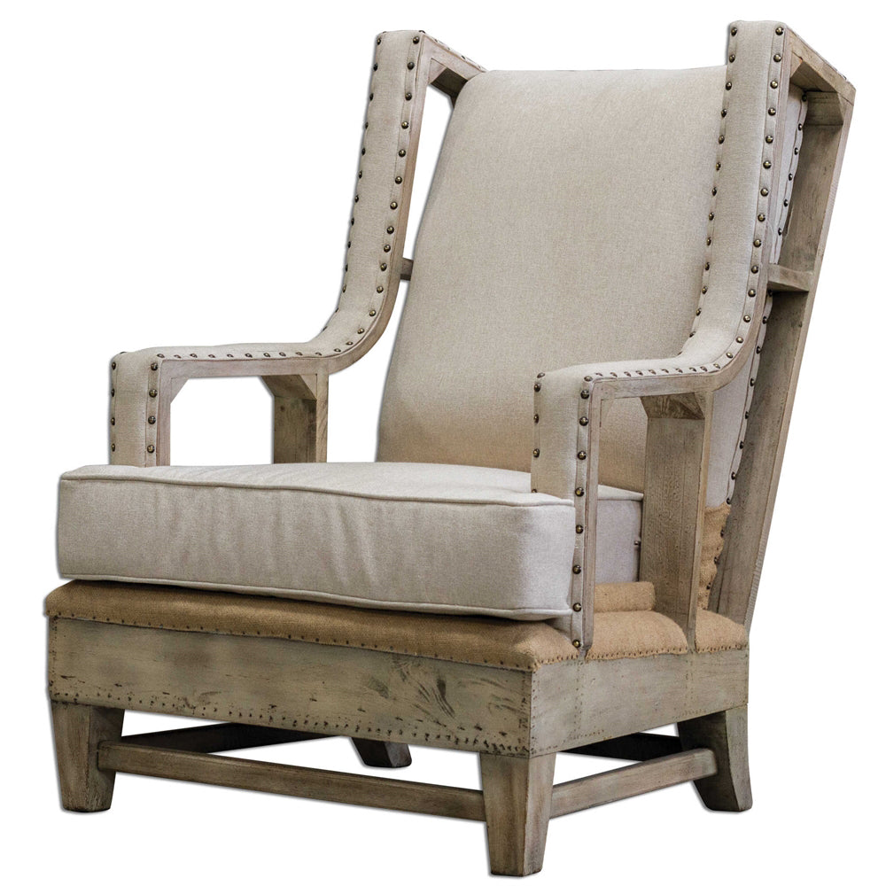 Schafer Linen & Burlap Arm Chair