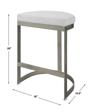 Ivanna Backless Silver Counter Stool