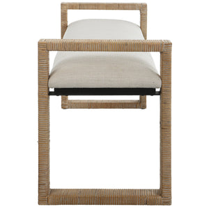 Uttermost Areca Coastal Rattan Bench