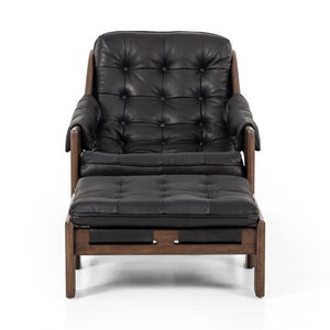 Halston Chair with Ottoman - Heirloom Black