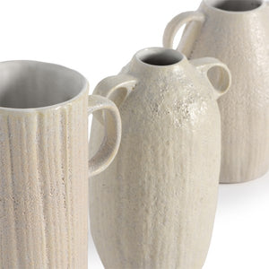 Cascada Vases, Set Of 3-Eggshell White
