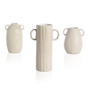 Cascada Vases, Set Of 3-Eggshell White