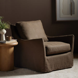 Monette Slipcover Swivel Chair-Coffee