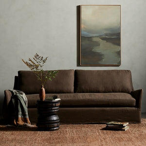 Monette Slipcover Sofa-94"-Coffee