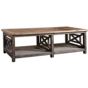 Reclaimed Wood Open Frame Coffee Table