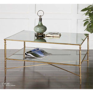 Henzler Gold Leaf & Mirror Coffee Table
