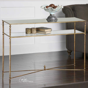 Henzler Gold Leaf & Mirror Console Table