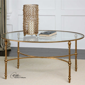 Vitya Oval Gold Leaf Coffee Table
