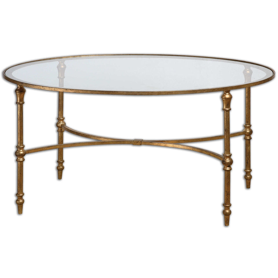 Vitya Oval Gold Leaf Coffee Table