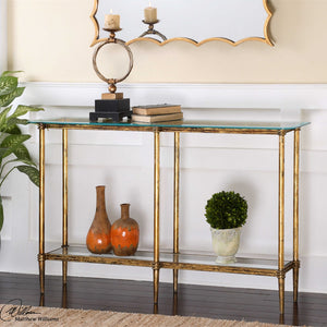 Gold Leaf Console Table