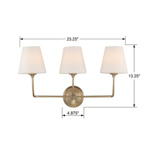 Libby Langdon for Crystorama Sylvan 3 Light Vibrant Gold Bathroom Vanity