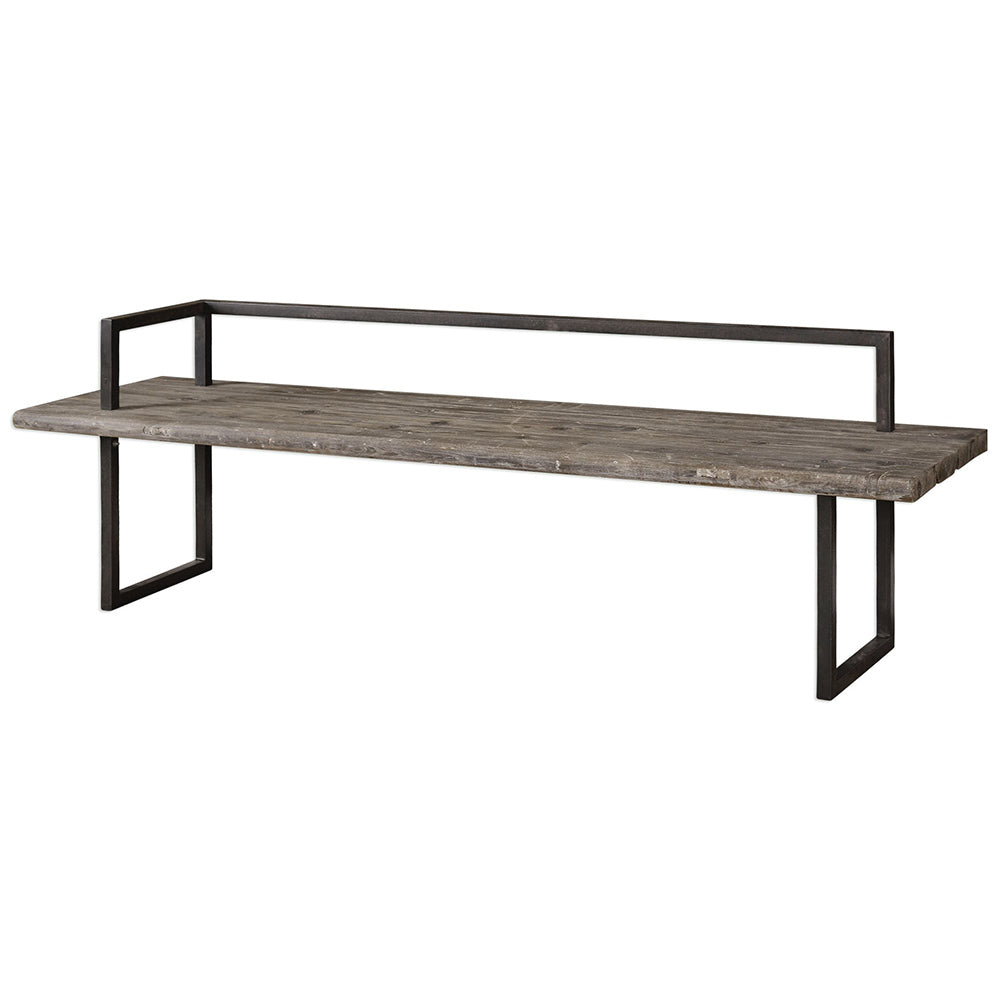 Long Industrial Entry Bench – Antique Finish