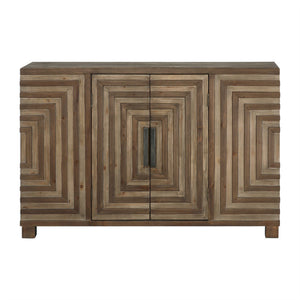 Two-Door Geometric Parquetry Console Cabinet