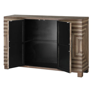 Two-Door Geometric Parquetry Console Cabinet