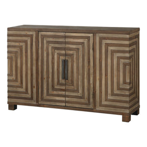 Two-Door Geometric Parquetry Console Cabinet