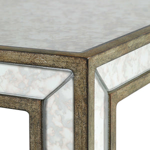 Mottled Antique Mirror Accent Table