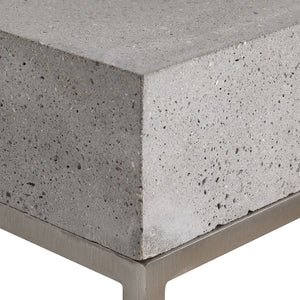 Industrial Concrete & Stainless Steel Plant Stand/Accent Table