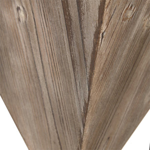 Inverted Wooden Pyramid Accent Table – Wrought Iron & Fir