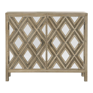 Two Door Argyle Pattern Cabinet – Fir & Mirror