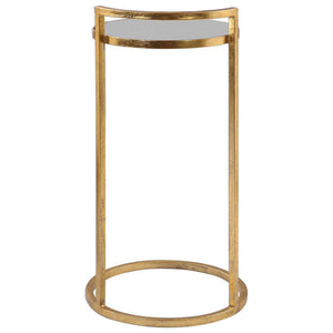 Glam Round Accent Table with Mirror Top
