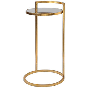 Glam Round Accent Table with Mirror Top